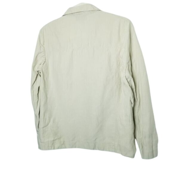 Sigrid Olsen Beige Button-Front Womens Blazer Jacket Size 8 Silk & Acetate Blend - Picture 2 of 9